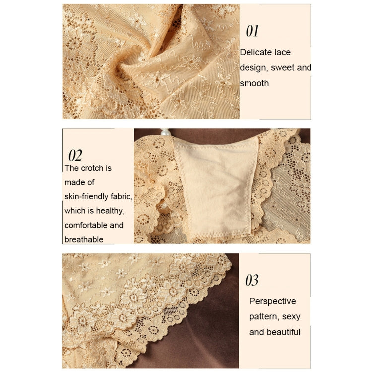 Sexy Lace Seamless Underwear Women Ultra-Thin Low-Waisted Perspective Triangle Pants, Size: L(Skin-color) - Ladies Underwear by PMC Jewellery | Online Shopping South Africa | PMC Jewellery