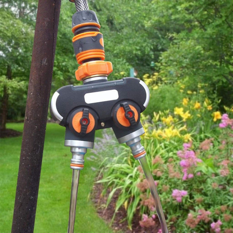 Garden Irrigation And Watering One Pass Two Faucet Water Divider With Plastic Adapter - Watering & Irrigation by PMC TechLife | Online Shopping South Africa | PMC TechLife | Buy Now Pay Later Mobicred