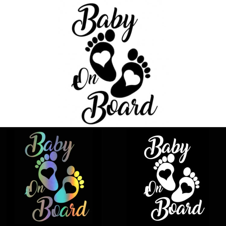 10pcs Baby On Board Warning Car Sticker Reflective Scratch Body Sticker(Black) - Decorative Sticker by PMC TechLife | Online Shopping South Africa | PMC TechLife | Buy Now Pay Later Mobicred