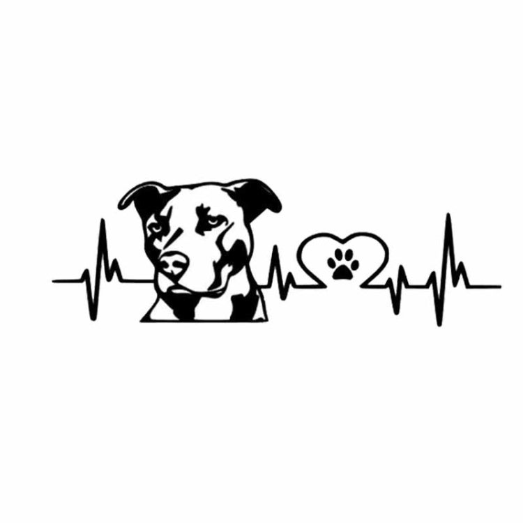 10pcs Pitbull Love Car Sticker Car Rear Modification Plate Label(Black) - Decorative Sticker by PMC TechLife | Online Shopping South Africa | PMC TechLife | Buy Now Pay Later Mobicred