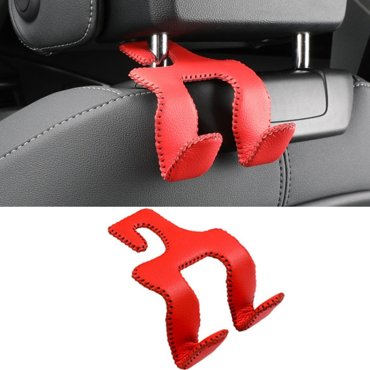 Car Double Hook Stainless Steel Rear Headrest Mobile Phone Holder(Red) - Auto Fastener & Clips by PMC TechLife | Online Shopping South Africa | PMC TechLife | Buy Now Pay Later Mobicred