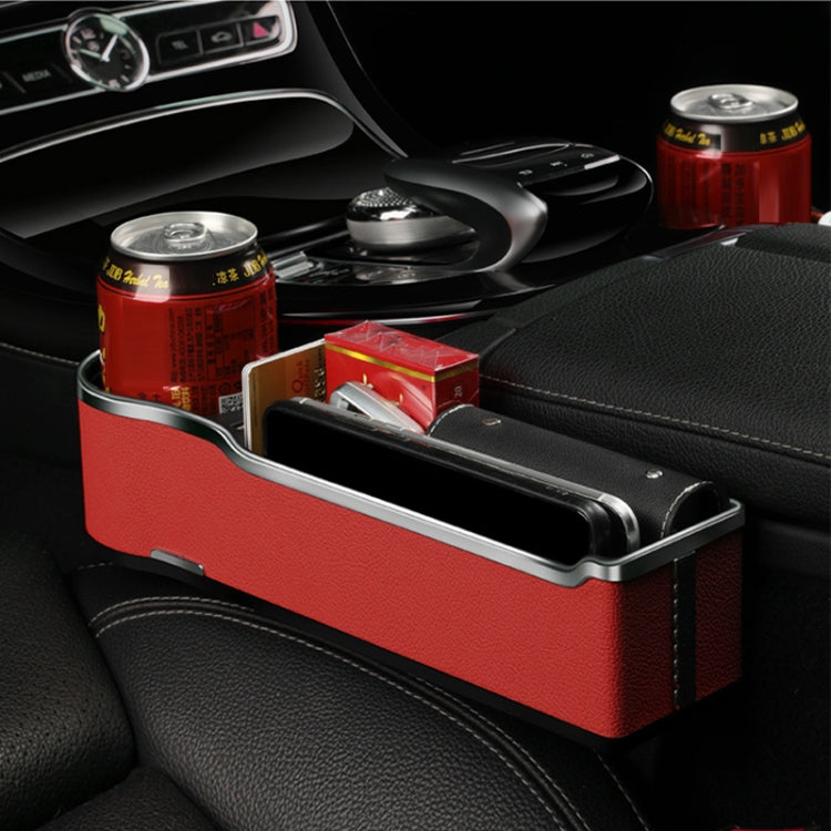 Car Seat Gap Storage Box Multifunctional Mobile Phone USB Charger, Color: Standard Red - free shipping - PMC TechLife - Order now!