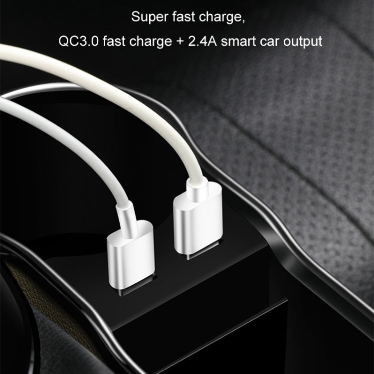 Car Seat Gap Storage Box Multifunctional Mobile Phone USB Charger, Color: QC3.0 Brown - free shipping - PMC TechLife - Order now!