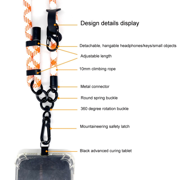 10mm Thick Rope Mobile Phone Anti-Lost Adjustable Lanyard Spacer(Tide Pattern Black Red) - free shipping - PMc TechLife - Order now!