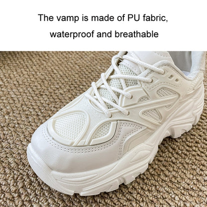 Thick Soled Breathable Platform Shoes High Heel Sneakers, Size: 37(White) - Running Shoes by PMC Jewellery | Online Shopping South Africa | PMC Jewellery