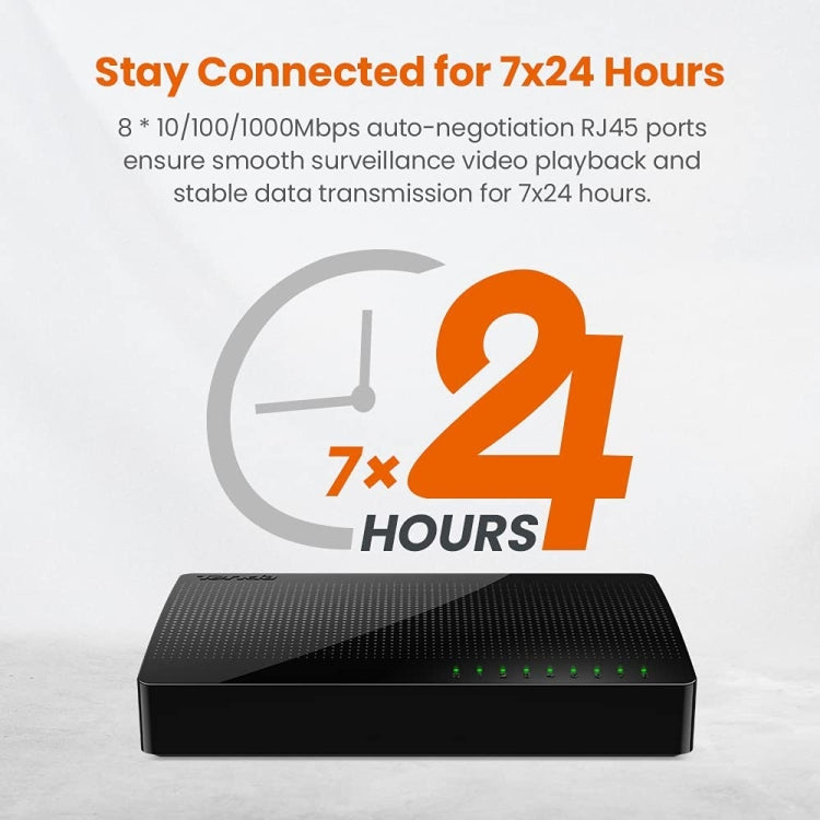 Tenda SG108 100/1000M Desktop Network Switch 8 Port Gigabit Desktop Switch Ethernet Switch LAN Hub(US Plug) - free shipping - PMC Jewellery - Order now!