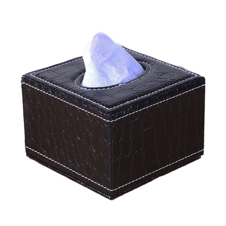 Crocodile Pattern Hotel Restaurant Leather Square Paper Box Car Tissue Box - Tissue Boxes by PMC TechLife | Online Shopping South Africa | PMC TechLife | Buy Now Pay Later Mobicred