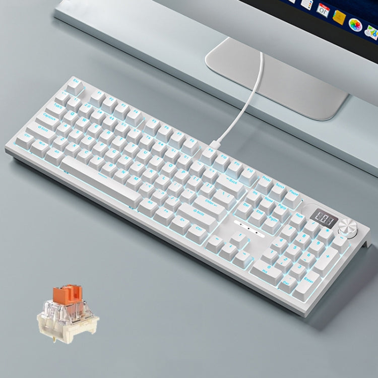 LANGTU LT104 Mechanical Keyboard Backlight Display Flexible DIY Keyboard, Style: Wired Single Mode Gold Axis (White) - Wired Keyboard by LANGTU | Online Shopping South Africa | PMC Jewellery | Buy Now Pay Later Mobicred