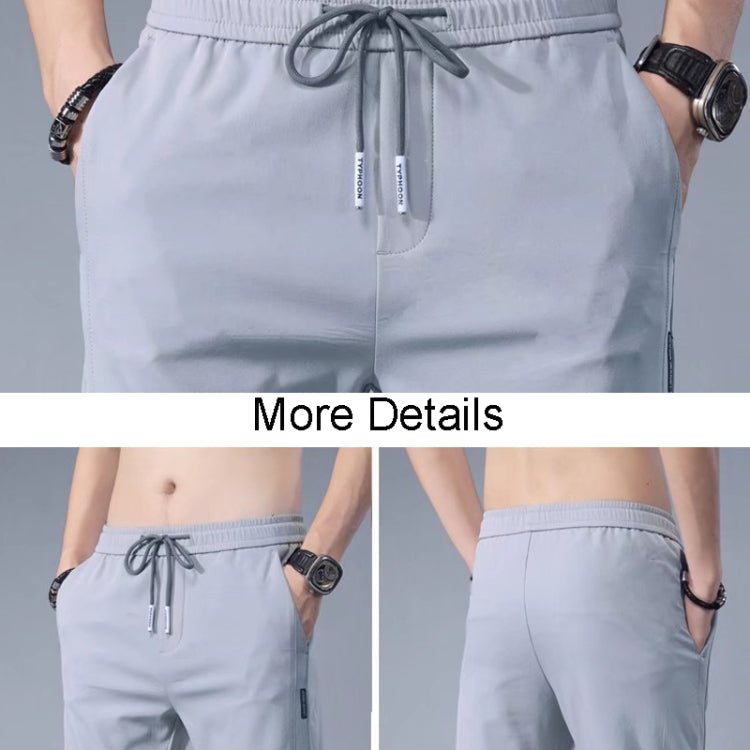 Mens Summer Thin Elastic Waist Pants, Size: M(Dark Gary) - Pants by PMC Jewellery | Online Shopping South Africa | PMC Jewellery