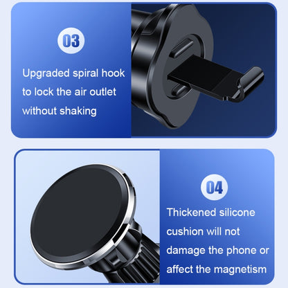 Aluminum Alloy Rotatable Magnetic Car Air Outlet Mobile Phone Holder(Black) - Car Holders by PMC Jewellery | Online Shopping South Africa | PMC Jewellery | Buy Now Pay Later Mobicred