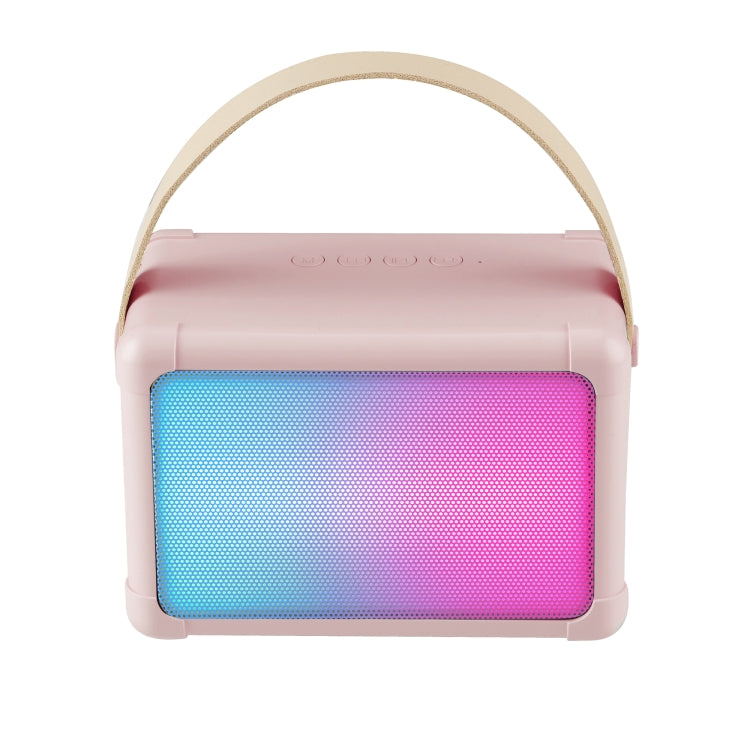 Portable RGB Lighting Effect Bluetooth Speaker Home Mini Karaoke Audio, Style: Speaker(Pink) - Microphone by PMC TechLife | Online Shopping South Africa | PMC TechLife | Buy Now Pay Later Mobicred