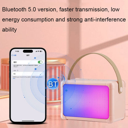 Portable RGB Lighting Effect Bluetooth Speaker Home Mini Karaoke Audio, Style: Dual Microphone+Speaker(Beige) - Microphone by PMC Jewellery | Online Shopping South Africa | PMC Jewellery | Buy Now Pay Later Mobicred