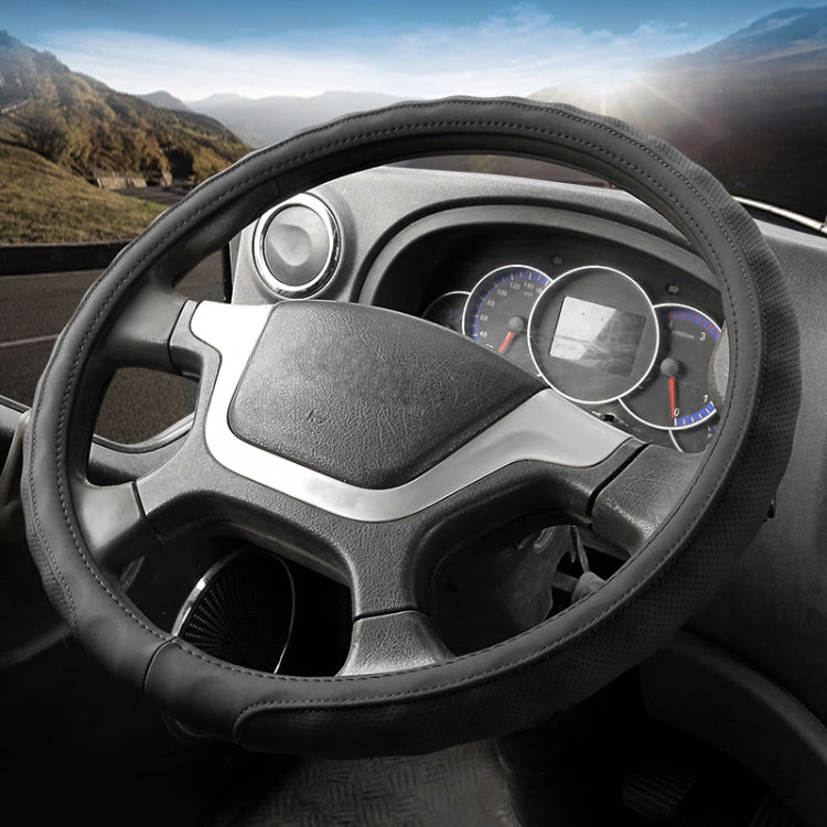 45cm Leather Truck Steering Wheel Cover(Black) - free shipping - PMC TechLife - Order now!