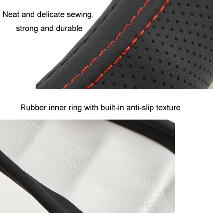 47cm Leather Truck Steering Wheel Cover(Black Red Line) - Steering Wheel Accessories by PMC TechLife | Online Shopping South Africa | PMC TechLife | Buy Now Pay Later Mobicred