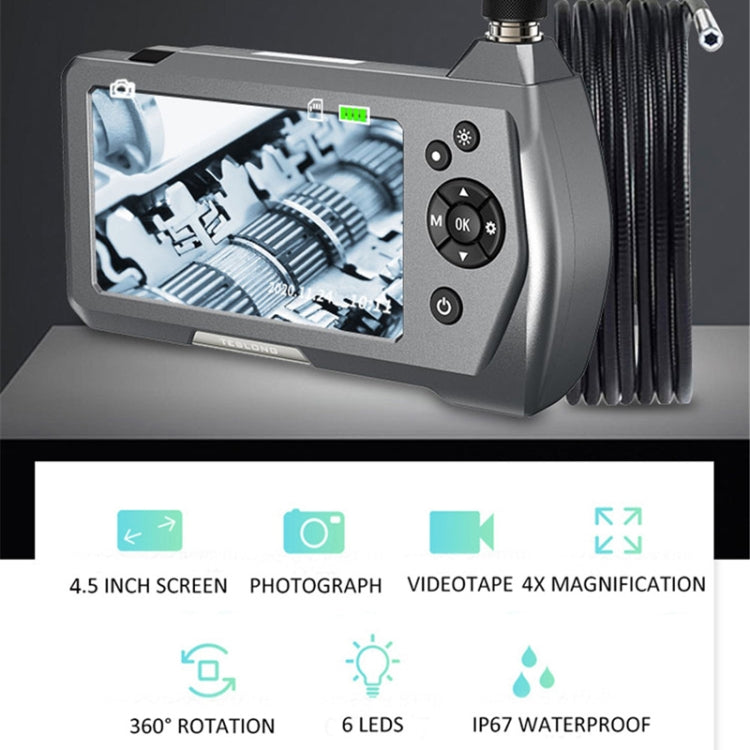TESLONG NTS450A 4.5-inch Screen Industrial Handheld Endoscope with Light, Speci: 3.9mm Lens-3m - free shipping - PMC TechLife - Order now!