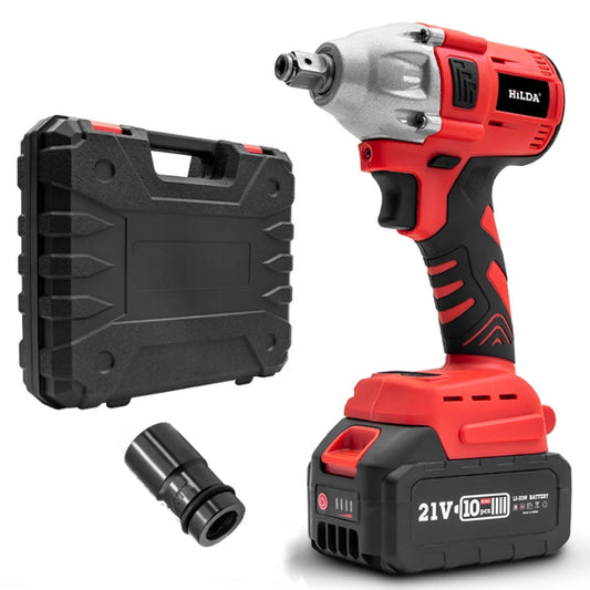 HILDA Motorized Wrenches Lithium Repair Parts With 22mm Socket, US Plug, Model: Red With 1 Battery+1 Charger(3000mAh) - Screws by HILDA | Online Shopping South Africa | PMC Jewellery | Buy Now Pay Later Mobicred