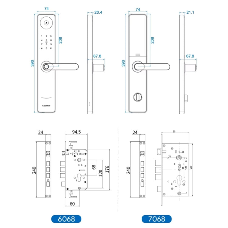 A60 Smart Fingerprint Password Door Lock With Doorbell, Spec: Basic Version Gray - Door Lock by PMc TechLife | Online Shopping South Africa | PMc TechLife | Buy Now Pay Later Mobicred