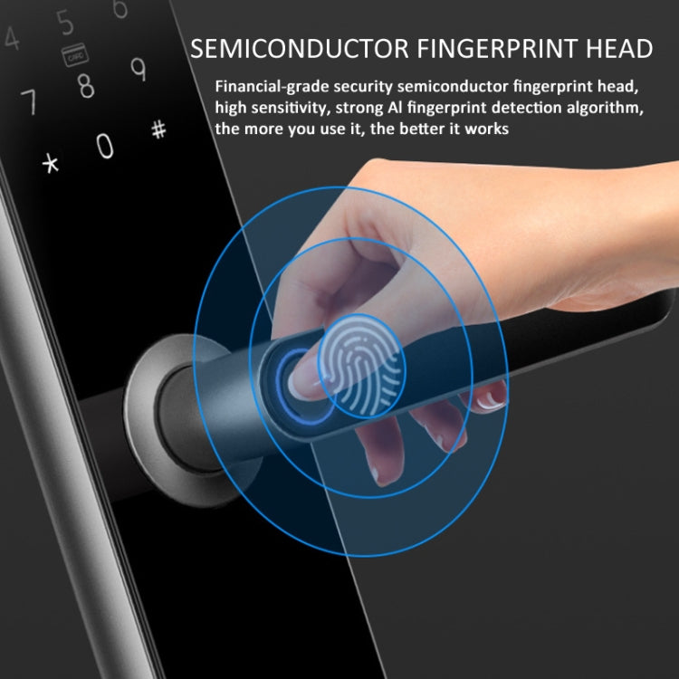 A60 Smart Fingerprint Password Door Lock With Doorbell, Spec: Tuya APP Version Gray - Door Lock by PMc TechLife | Online Shopping South Africa | PMc TechLife | Buy Now Pay Later Mobicred