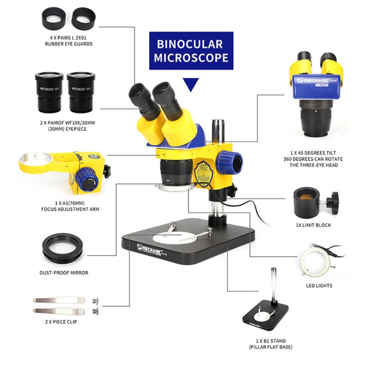 MECHANIC MC-75TimatX Trinocular Stereo Microscope Industrial Grade Can Connect To HD Display - free shipping - PMC Jewellery - Order now!
