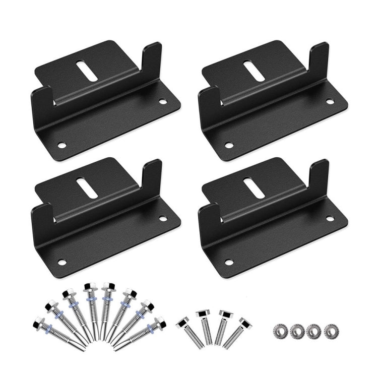 4pcs /Set Aluminum Solar Panel Mounting Bracket(Black) - Bumper by PMC TechLife | Online Shopping South Africa | PMC TechLife | Buy Now Pay Later Mobicred