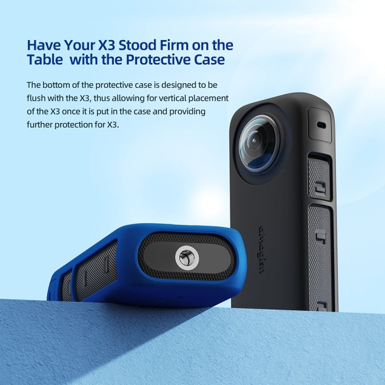 For Insta360 X3 AMagisn Body Silicone Protective Cover, Style: Body+Lens Case (Black) - Case & Bags by aMagisn | Online Shopping South Africa | PMC Jewellery | Buy Now Pay Later Mobicred