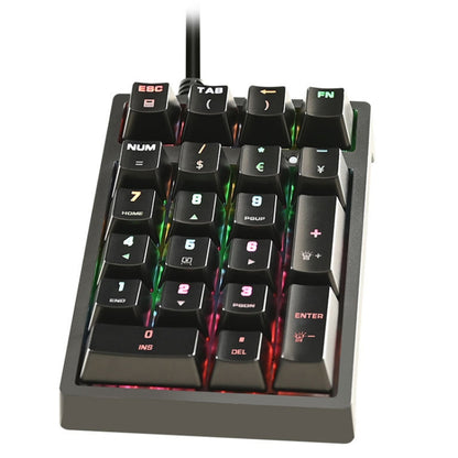 198I K21 Wired Mechanical Dightal Keyboard Multifunction Button RGB Backlight Office Keypad(Black) - Mini Keyboard by 198I | Online Shopping South Africa | PMC Jewellery | Buy Now Pay Later Mobicred