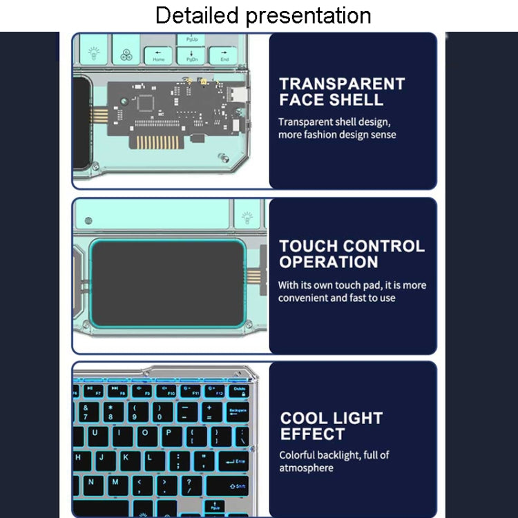 KB-333 RGB Backlit Wireless Bluetooth Keyboard Cell Phone Tablet Laptop Compatible Keypad(Black) - free shipping - PMC TechLife - Order now!