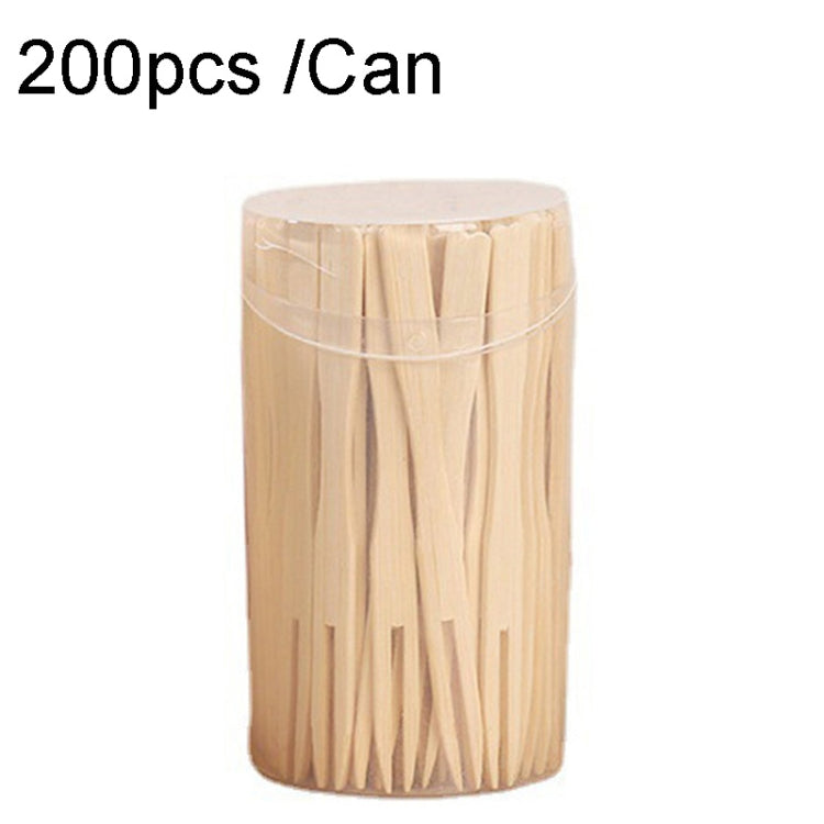 200pcs /Can Bamboo Fruit Stick Disposable Two Tines Dessert Fork For Home Use - Gadgets by PMC TechLife | Online Shopping South Africa | PMC TechLife