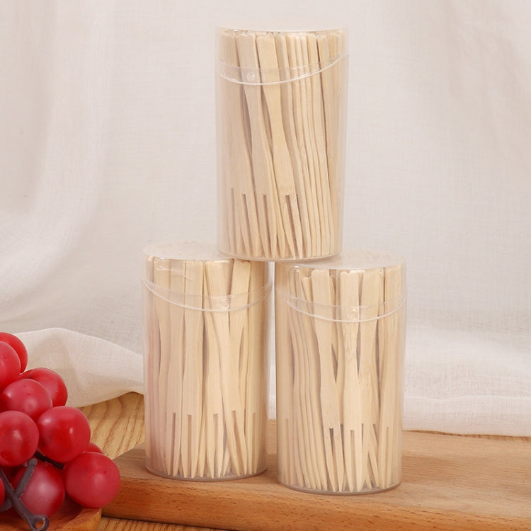 200pcs /Can Bamboo Fruit Stick Disposable Two Tines Dessert Fork For Home Use - Gadgets by PMC TechLife | Online Shopping South Africa | PMC TechLife