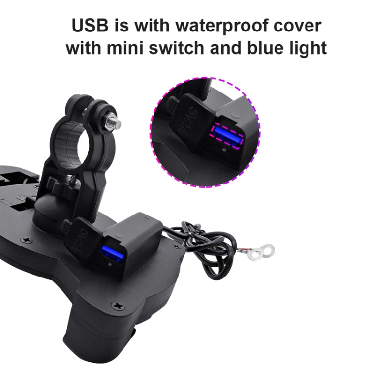 Motorcycle Sunshade Rainproof Mobile Phone Holder, Shape: Charging Mirror Holder 5V-3.1A - Holder by PMC TechLife | Online Shopping South Africa | PMC TechLife | Buy Now Pay Later Mobicred