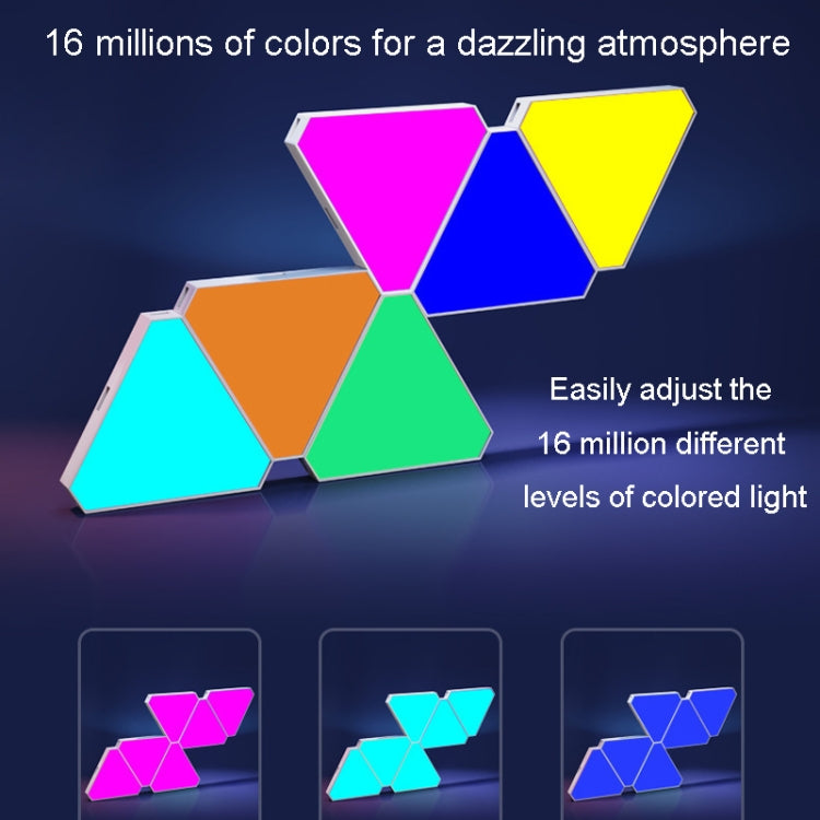6pcs /Set Triangle Splicing Intelligent Sound Control Quantum Light Atmosphere Lighting With Remote Control, US Plug(WiFi Model) - Novelty Lighting by PMC TechLife | Online Shopping South Africa | PMC TechLife | Buy Now Pay Later Mobicred