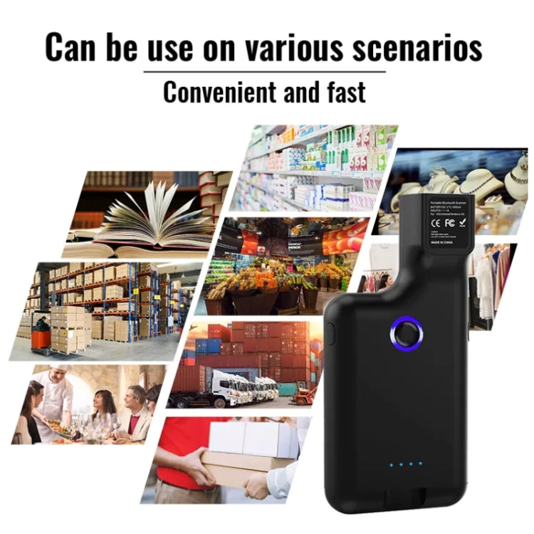 HC101D  2D Bluetooth Barcode Scanner Wireless Back Clip Phone Barcode Reader, Spec: Side - Barcode Scanner by PMC TechLife | Online Shopping South Africa | PMC TechLife