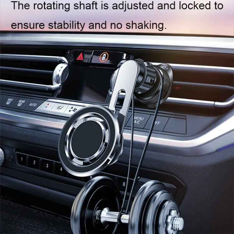 720 Degree Rotating Air Outlet Car Phone Holder Universal Magnetic Navigation Bracket(Silver) - Car Holders by PMC Jewellery | Online Shopping South Africa | PMC Jewellery | Buy Now Pay Later Mobicred