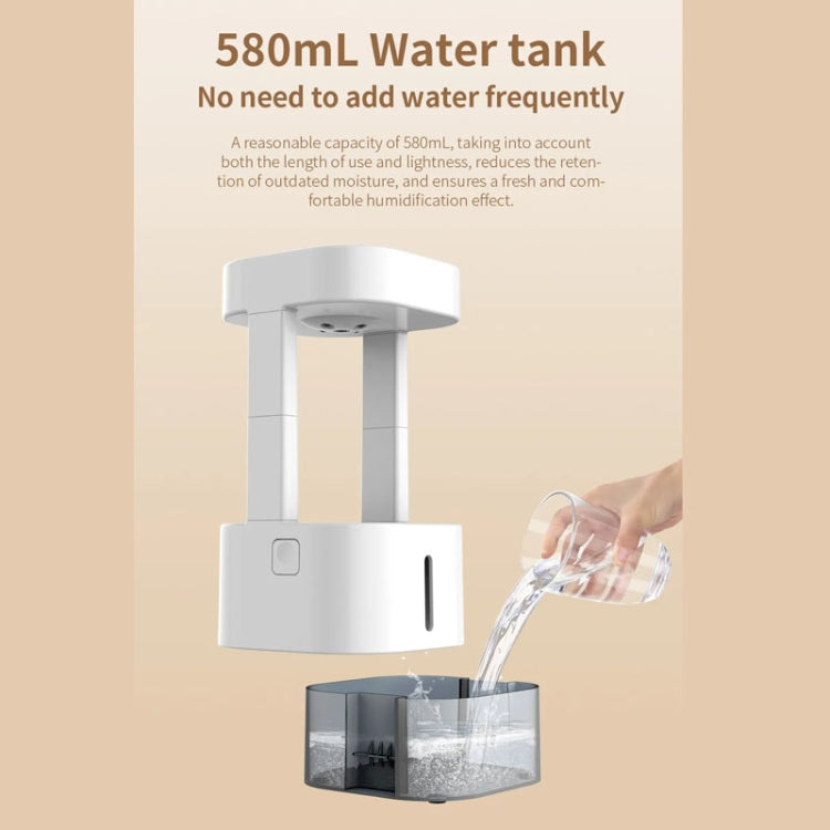 580ml Anti-gravity Humidifier Water Droplet Backflow Atomizer Aromatherapy Machine(White Light) - free shipping - PMC TechLife - Order now!
