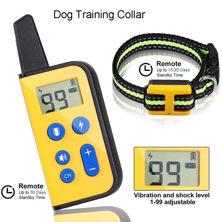 800m Remote Control Dog Trainer Stop Barker Electrical Shock Vibration Pet Collar(Black) - Training Aids by PMC Jewellery | Online Shopping South Africa | PMC Jewellery