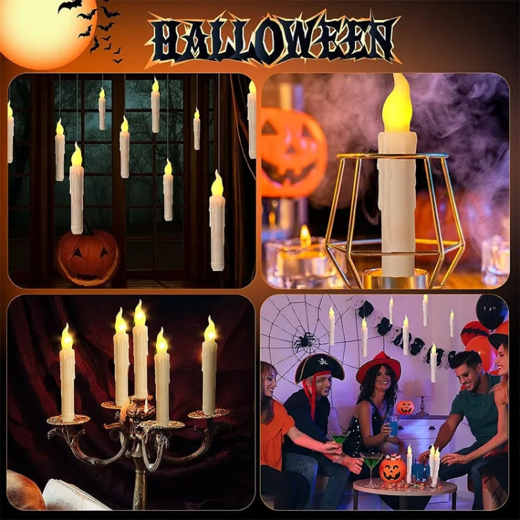12pcs /Set LED Floating Candles Lights With Remote Control Christmas Halloween Decoration, Style: Glossy Magic Wand(Yellow Flash) - Halloween Decoration Lamps by PMc TechLife | Online Shopping South Africa | PMc TechLife | Buy Now Pay Later Mobicred