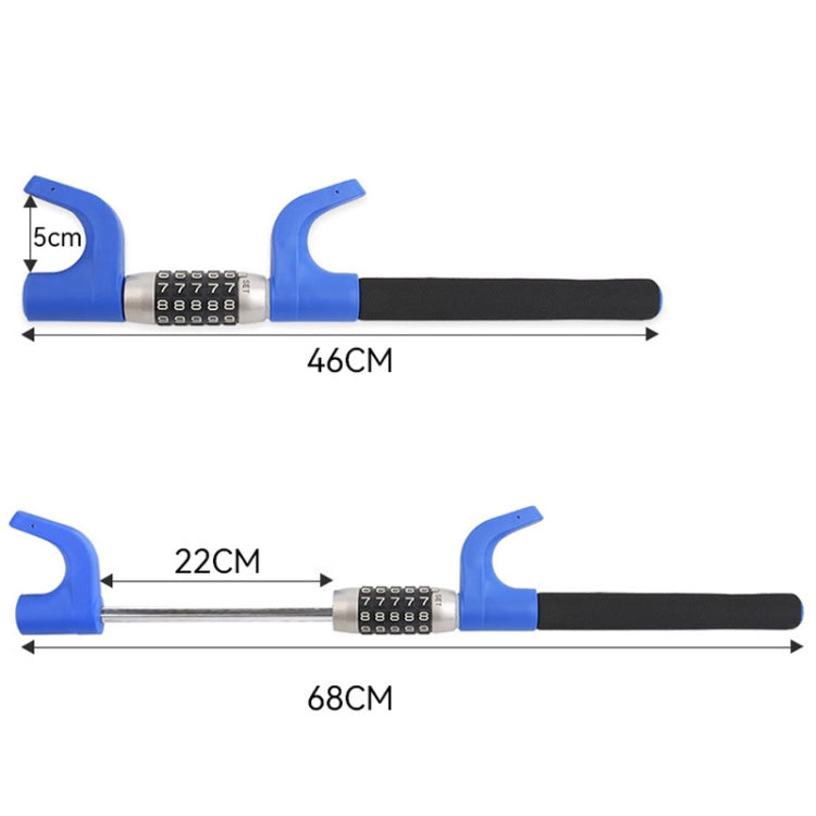 Car Anti-Theft Steering Wheel Retractable Adjustable Code Lock(Blue) - Steering Wheel Locks by PMC TechLife | Online Shopping South Africa | PMC TechLife | Buy Now Pay Later Mobicred
