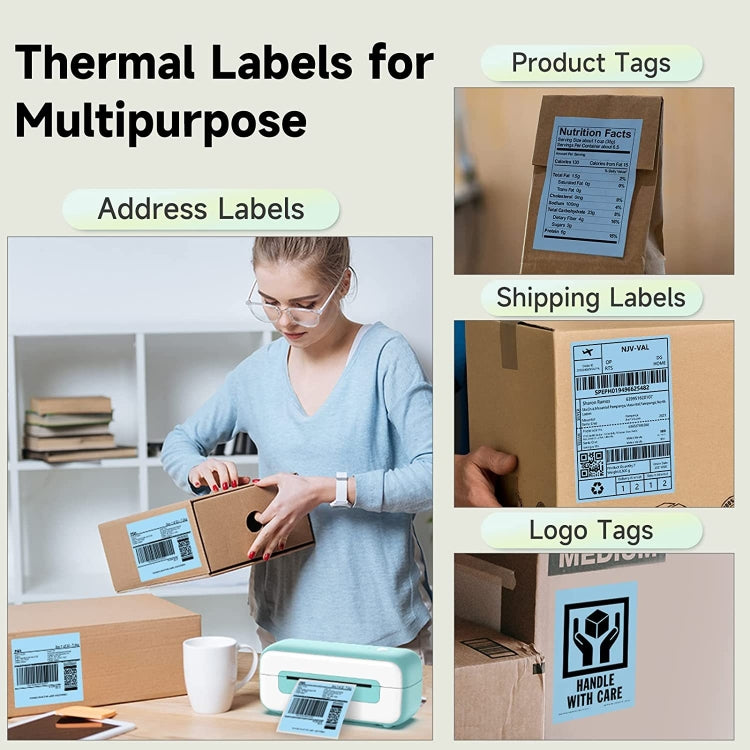 500sheets 4��6 Inch Stickers Thermal Label Paper For Phomemo PM-246S / PM-241BT / D520BT, Style: Folding Yellow - Printer Accessories by PMC TechLife | Online Shopping South Africa | PMC TechLife | Buy Now Pay Later Mobicred