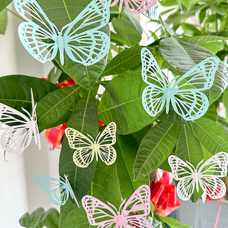 12pcs /Set 3D Simulation Skeleton Butterfly Stickers Home Background Wall Decoration Art Wall Stickers, Type: A Type Pink - Ornaments by PMC Jewellery | Online Shopping South Africa | PMC Jewellery