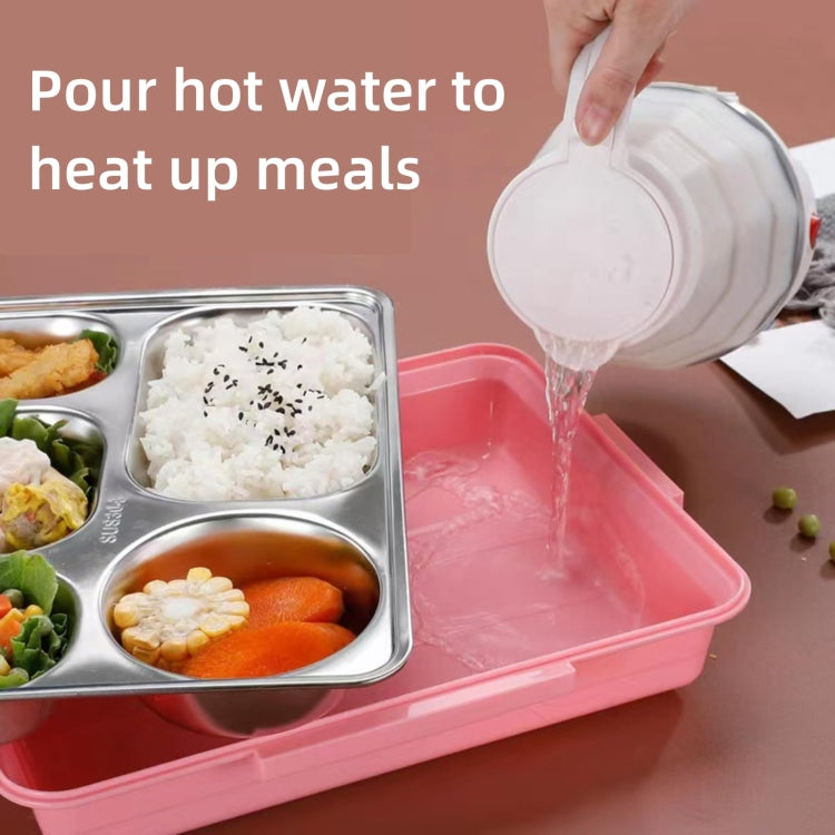 304 Stainless Steel Lunch Box Leakproof Insulated Student Dormitory Bento Box, Spec: 4 Grid Pink - Cutlery Sets by PMC TechLife | Online Shopping South Africa | PMC TechLife