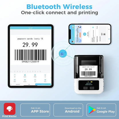 Phomemo M120 Label Maker Barcode Printer Bluetooth Thermal Label Machine(White) - Printer by Phomemo | Online Shopping South Africa | PMC Jewellery | Buy Now Pay Later Mobicred