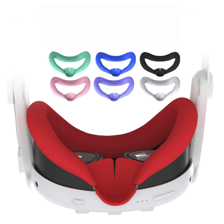 For Meta Quest 3 Silicone Face Cover Eye Mask with Nose Pad(Red) - VR Accessories by PMC TechLife | Online Shopping South Africa | PMC TechLife