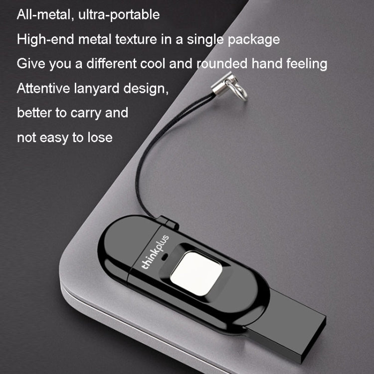 Lenovo Thinkplus TFU301 Dual Interface Type-C+USB Fingerprint Encrypted USB Flash Drive, Capacity: 256G - free shipping - PMC TechLife - Order now!