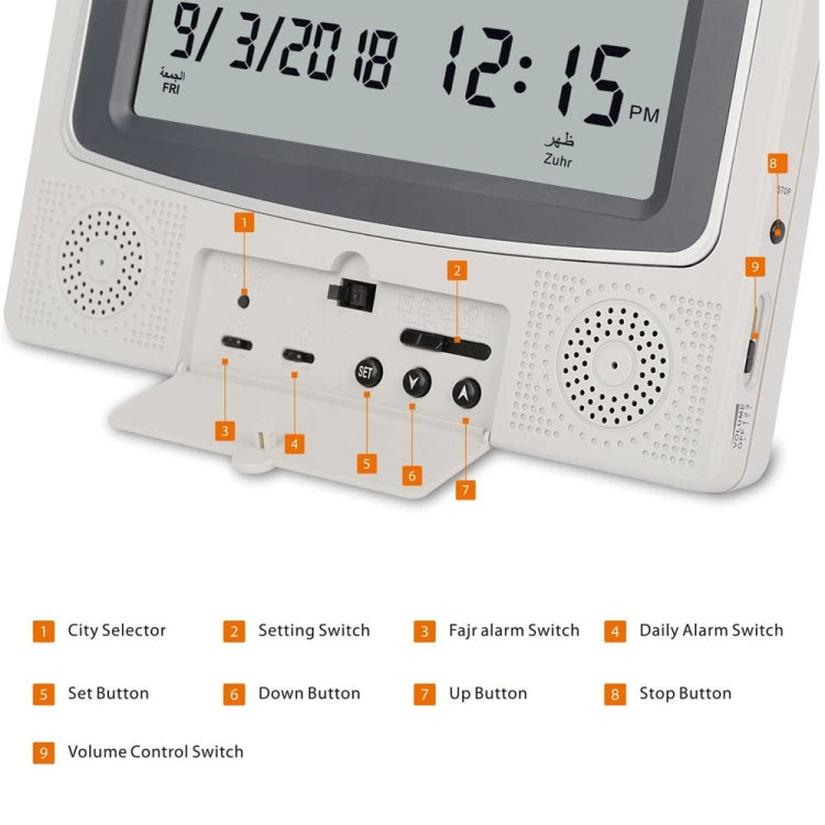 Desktop Digital Perpetual Calendar Study Alarm Clock(Gray White) - Alarm Clocks by PMc TechLife | Online Shopping South Africa | PMc TechLife | Buy Now Pay Later Mobicred