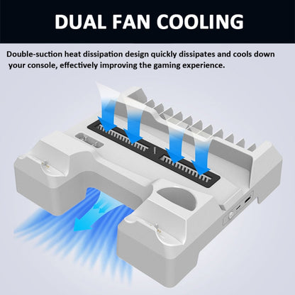 For PS5 iplay Dual-seat Charging and Cooling Base Bracket Storage Rack(White) - Holder by iplay | Online Shopping South Africa | PMC Jewellery | Buy Now Pay Later Mobicred