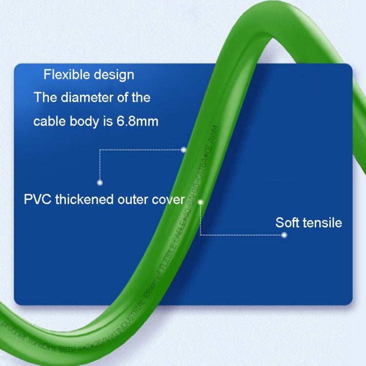 5m CAT6 Double Shielded Gigabit Industrial Cable Vibration-Resistant And Highly Flexible Drag Chain Cable - Lan Cable and Tools by PMC TechLife | Online Shopping South Africa | PMC TechLife