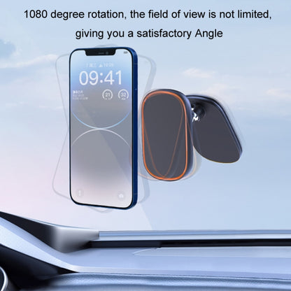 Aluminum Alloy Magnetic Foldable Car Navigation Phone Holder(Orange) - Car Holders by PMC Jewellery | Online Shopping South Africa | PMC Jewellery | Buy Now Pay Later Mobicred