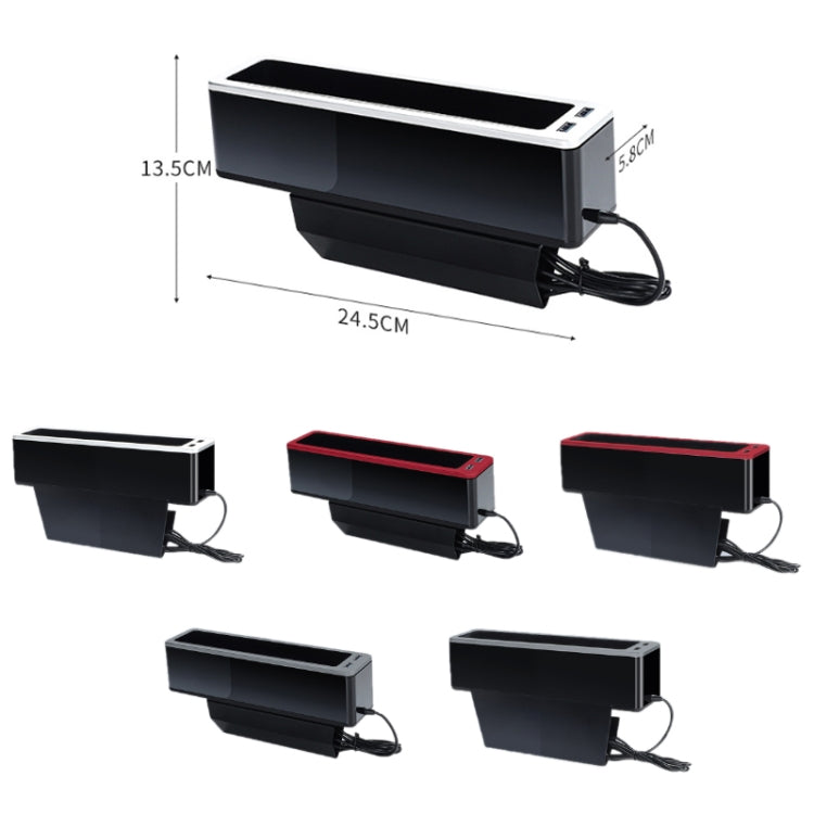 Car Seat Gap Storage Box with 2 USB Charging Port, Color:  Principal Driver Silver - Stowing Tidying by PMC TechLife | Online Shopping South Africa | PMC TechLife | Buy Now Pay Later Mobicred