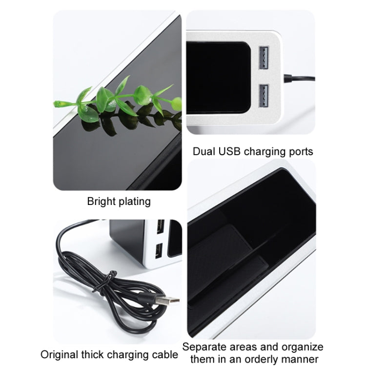 Car Seat Gap Storage Box with 2 USB Charging Port, Color:  Principal Driver Silver - Stowing Tidying by PMC TechLife | Online Shopping South Africa | PMC TechLife | Buy Now Pay Later Mobicred