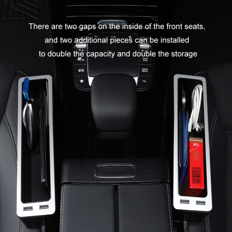 Car Seat Gap Storage Box with 2 USB Charging Port, Color: Co-pilot Gray - Stowing Tidying by PMC TechLife | Online Shopping South Africa | PMC TechLife | Buy Now Pay Later Mobicred